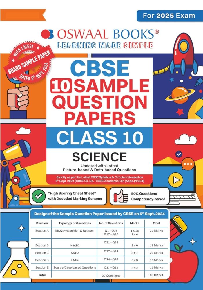 You are currently viewing # Oswaal CBSE Sample Question Papers Class 10 Science Book (For 2025 Exam) – The Ultimate Study Companion